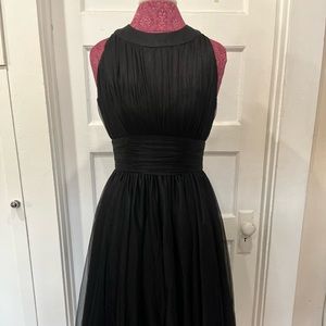 Unique Vintage faux chiffon black cocktail dress. Size S